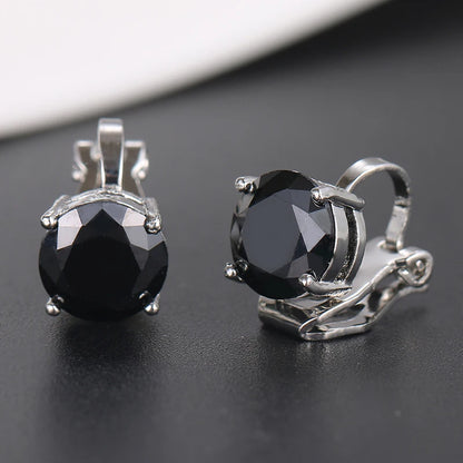 Water Drop Cubic Zirconia Clip Earrings With Elegant Blue Stone Earrings for Punk Girl Party Pendientes Mujer Moda