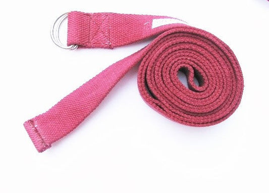 D-Ring Handwoven Cotton Yoga Strap - 6'