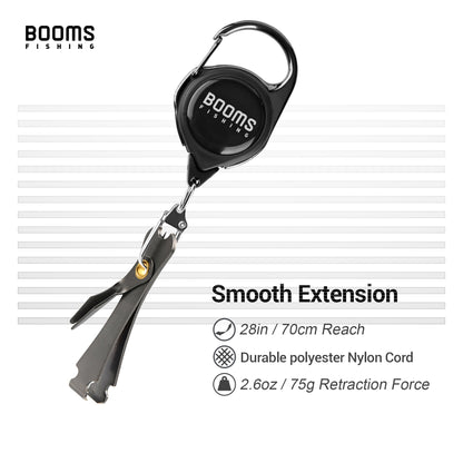 Booms Fishing Quick Knot Tying Tool Fly Fishing Line Scissors Cutter Clipper Nippers Fast Knotter Tie Zinger Retractor Tackle