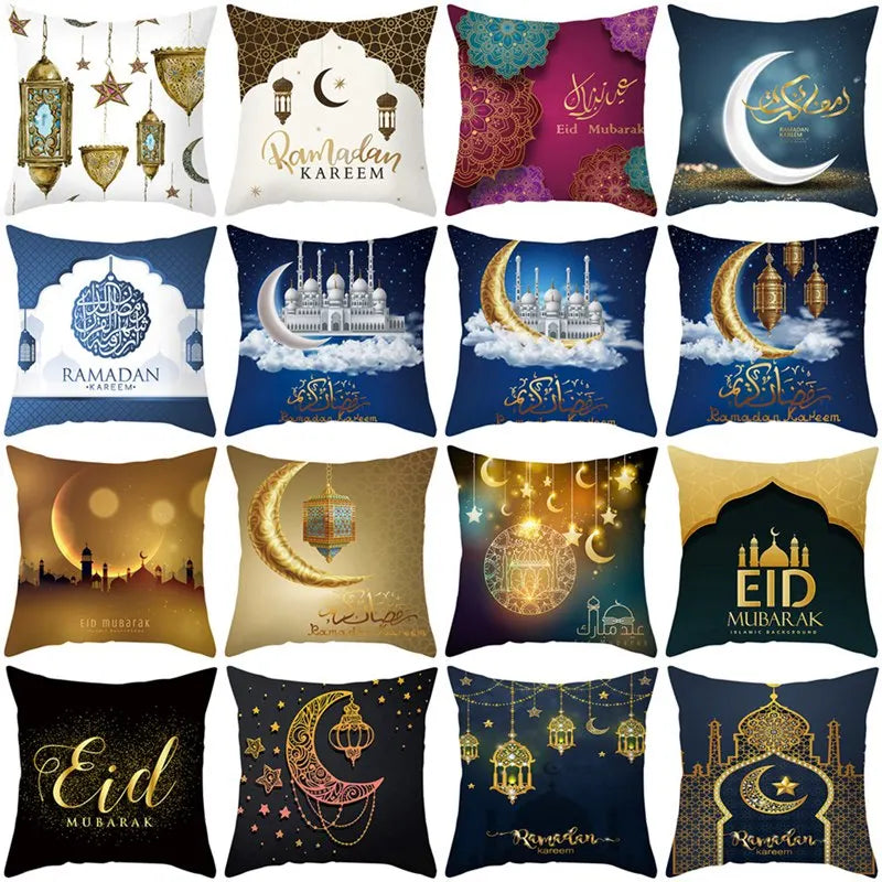 Ramadan MUBARAK Cushion Cover Eid Mubarak Decoration Islamic Muslim Party Favors Islam Eid Al Adha Ramadan Kareem 45x45cm