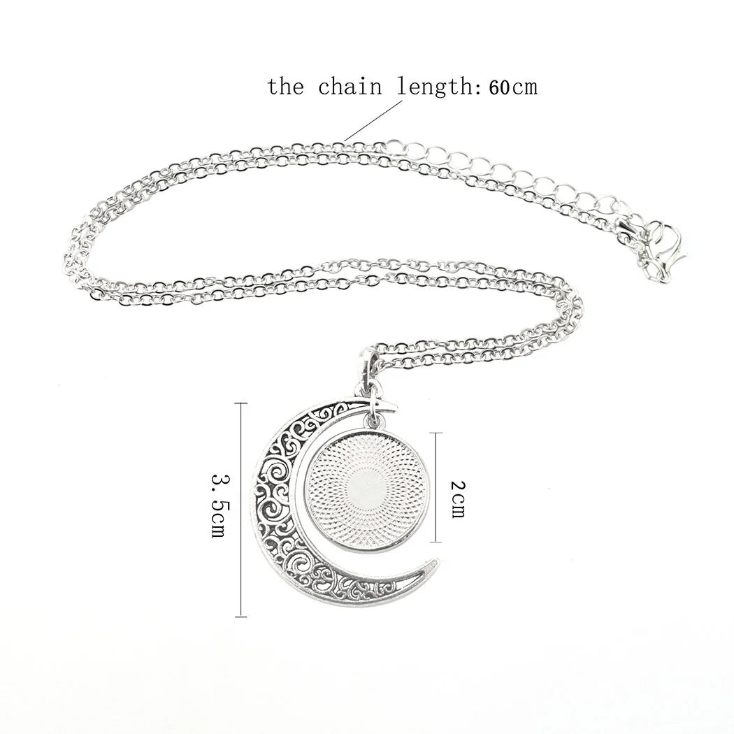 12 Constellation Crescent Moon Necklace Zodiac Sign Glass Jewelry Pendant Aries Gemini Cancer Leo Women Birthday