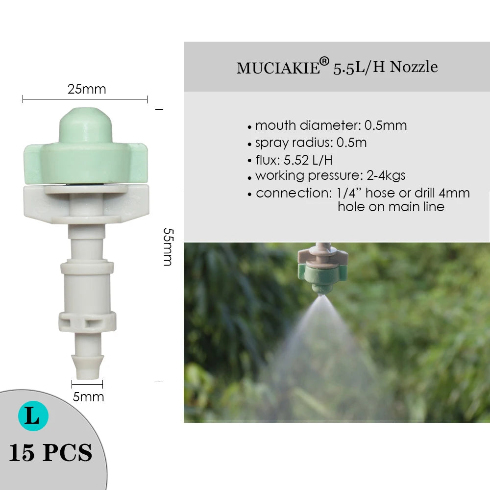 MUCIAKIE Variety Style Adjustable Irrigation Sprinkler Garden Emitters Stake Dripper Micro Spray Rotating Nozzle Watering Arrow