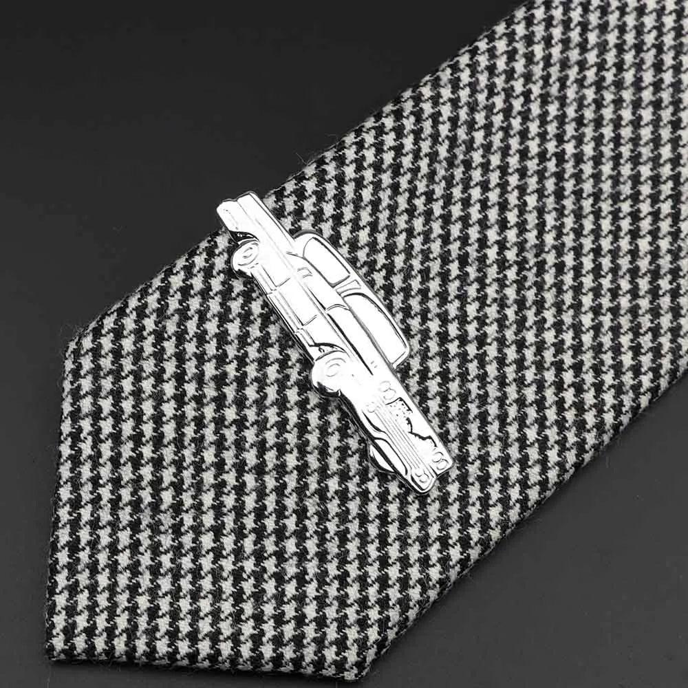 1 Piece Chrome Stainless Glasses Car Airplane Fork Spoon Shape Metal Tie Clip for Men Necktie Clips Pin for Mens