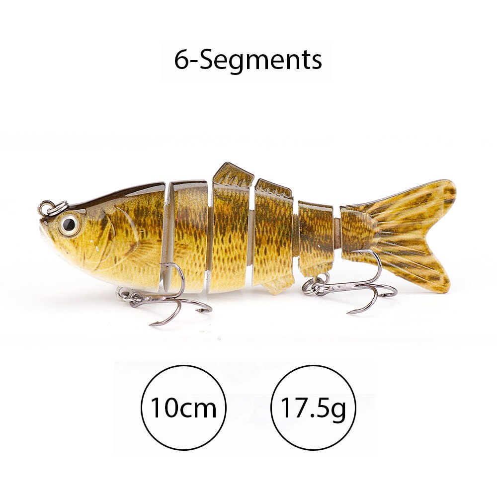 TREHOOK Sinking Wobblers Fishing Lures 10cm 17.5g 6 Multi Jointed Swimbait Hard Artificial Bait Pike/Bass Fishing Lure Crankbait