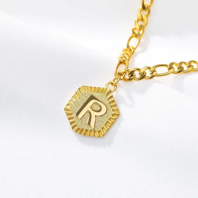 A-Z Initial Letter Anklets for Women Stainless Steel Anklet  21cm + 10cm Figaro Chain Summer Beach Accessories Jewelry