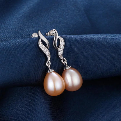 HENGSHENG Pearl Earrings Natural Freshwater Pearl 925 Sterling Silver Earrings Pearl Jewelry for Women Wedding