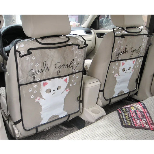 Firstplus Environmental Car Back Seat Protector Kicking Mat Case Cover for iPAD 2/3/4/Air/Mini and Drink Catoon Styling