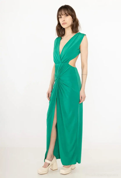 Bonnie Women's Backless Dress in Green