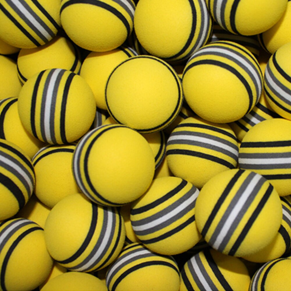 NEW 50pcs/Bag EVA Foam Golf Balls Yellow Rainbow Sponge Indoor Practice Training Aid
