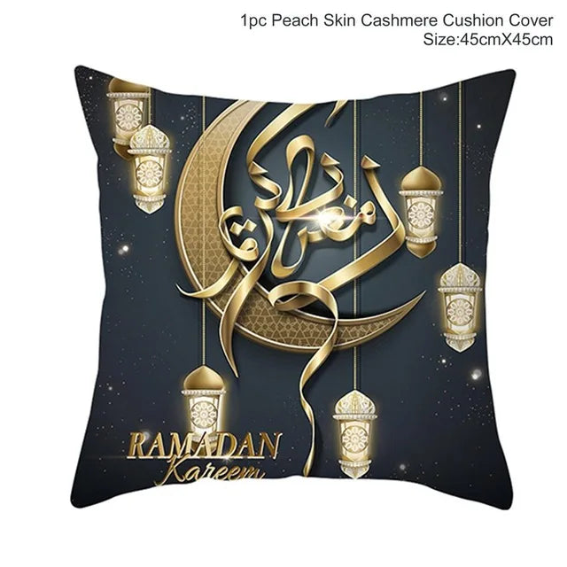 Ramadan MUBARAK Cushion Cover Eid Mubarak Decoration Islamic Muslim Party Favors Islam Eid Al Adha Ramadan Kareem 45x45cm
