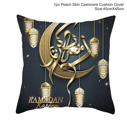 Ramadan MUBARAK Cushion Cover Eid Mubarak Decoration Islamic Muslim Party Favors Islam Eid Al Adha Ramadan Kareem 45x45cm
