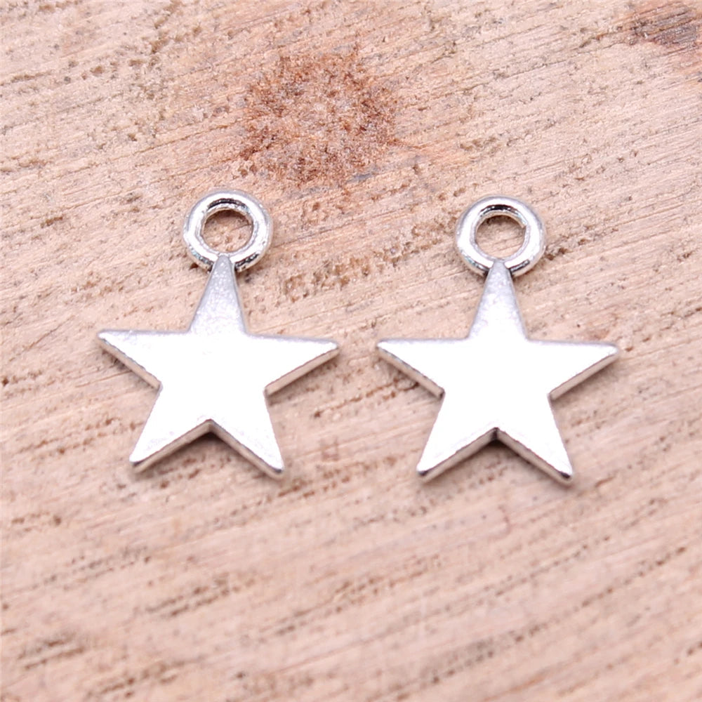 WYSIWYG 40pcs 11x8mm 3 Colors Tiny Star Charm Star Pendant for Jewelry Making