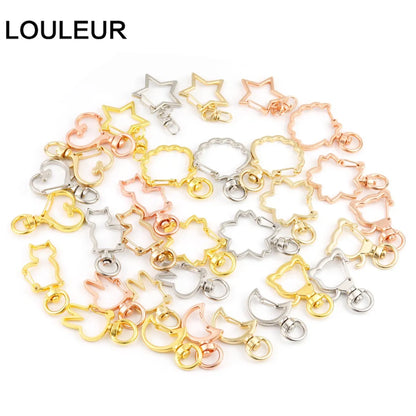 Louleur Key Chain Key Ring Keychain Bronze Rhodium Gold Color 28mm Long Round Split Keyrings DIY Jewelry Making
