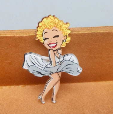 Fashion Brooch Pins for Woman Brooches Cute Girls Cartoon Models Acrylic Brooches Kawaii Pompom Clothing Jewelry Accessories