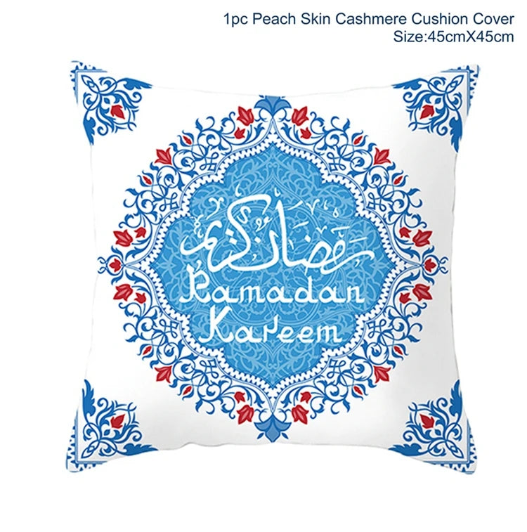 EID Mubarak Cushion Cover Ramadan Decoration for Home Ramadan Kareem Mubarak Muslim Islamic Party Supplies EID Pillowcase