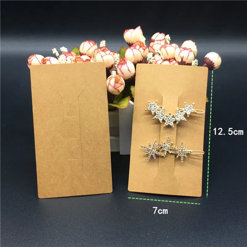 100pcs Multi-Style Hair Clip Cards Hair Accessories Jewelry Display Card Fashion Hair Clip Packaging Vintage Classic Card