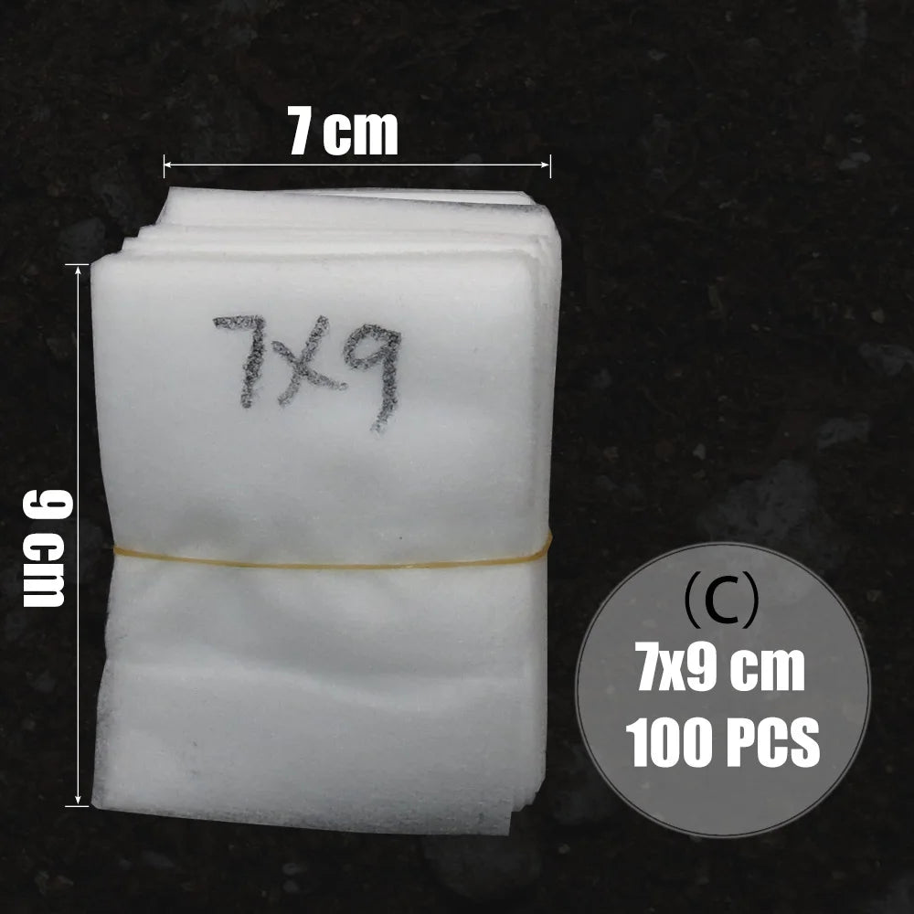 MUCIAKIE 100PCS Flat Fabric Nursery Grow Bags Biodegradable Growing Bags Eco-Friendly Ventilate Plant Root Protection Bags