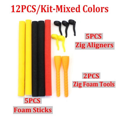 12PCS Carp Fishing Accessories for Zig Rig Zig Aligna Kit Foam Hook Line Aligners Tool Pop Up Fishing Terminal Tackle
