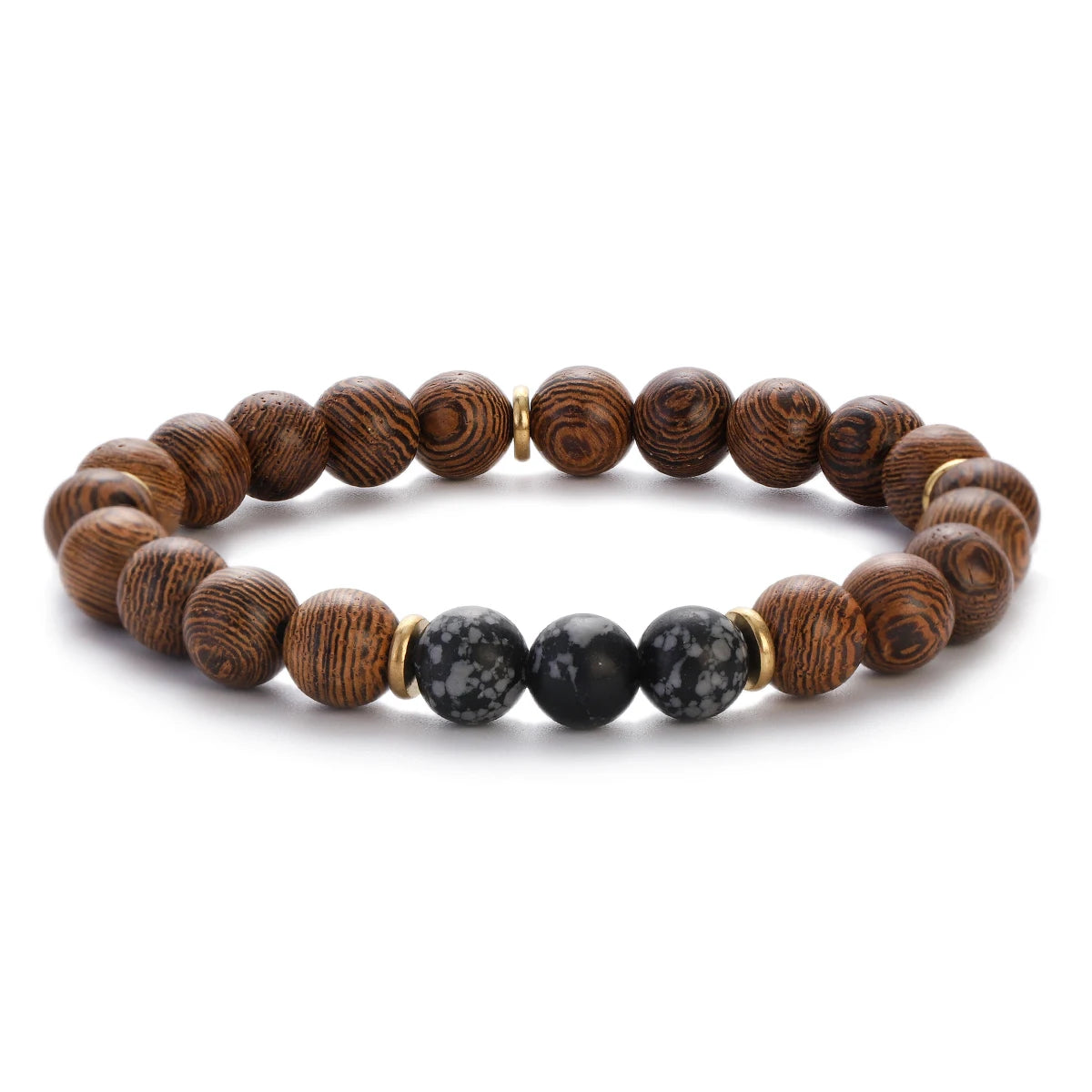 8mm New Natural Wood Beads Bracelets Men Black Ethinc Meditation White Bracelet Women Prayer Jewelry Yoga Bracelet Homme