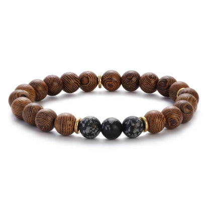 8mm New Natural Wood Beads Bracelets Men Black Ethinc Meditation White Bracelet Women Prayer Jewelry Yoga Bracelet Homme