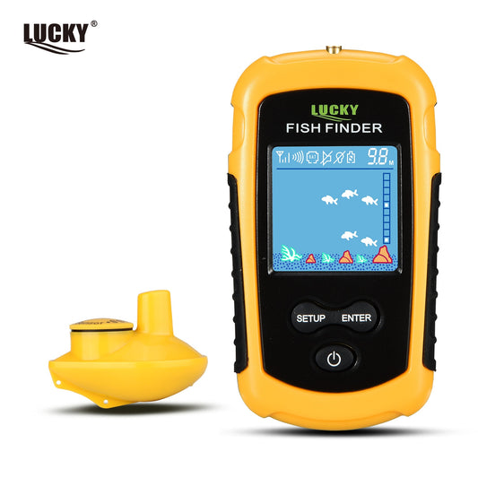 LUCKY FFW1108-1& FFCW1108-1 Fish Finder Portable Echo Sounder Wireless Range 400feet(120m) Electronic Fishing Tackle