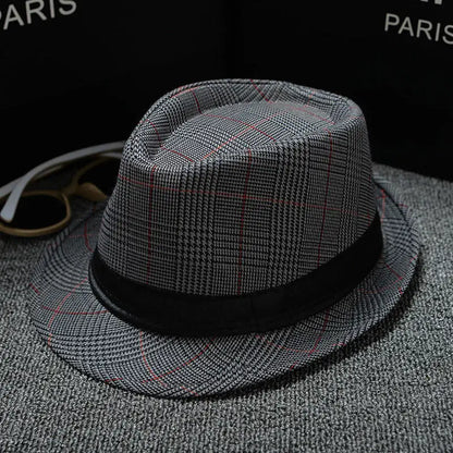 2018 England Retro Men's Fedoras Top Jazz Plaid Hat Spring Summer Autumn Bowler Hats Cap Classic Version Chapeau Hats