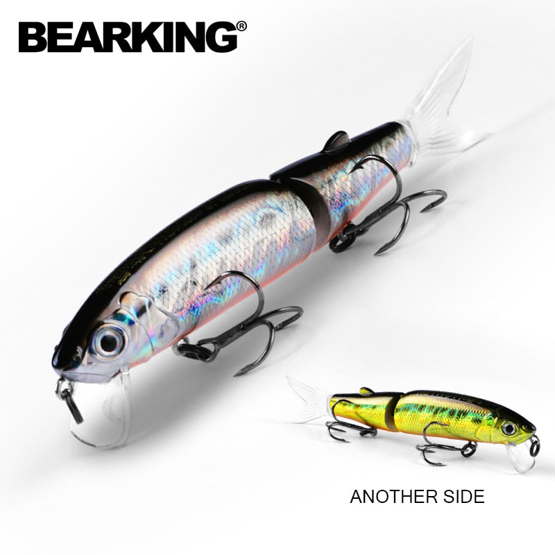 Bearking 11.3cm 13.7g  Hot Fishing Lure Minnow Quality Professional Bait Swim Bait Jointed Bait Equipped Black or White Hook
