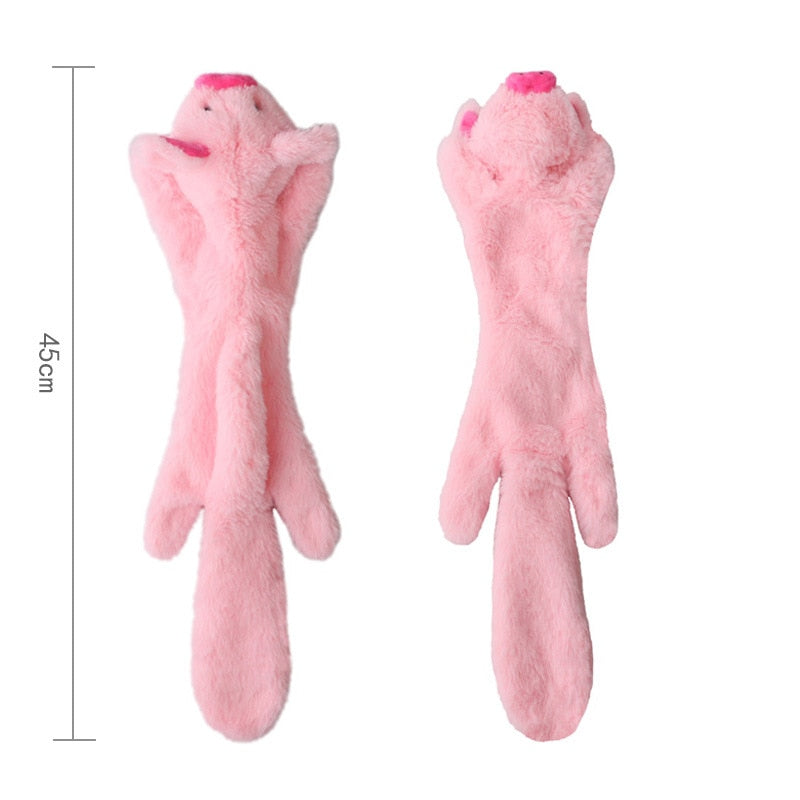 2023 New Cute Plush Toys Squeak Pet Wolf Rabbit Animal Plush Toy Dog Chew Squeaky Whistling Involved Squirrel Dog Toys