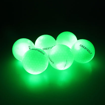 10 Pack Crestgolf Glow in the Dark Golf Balls for Night Light Up LED Golf Ball Six Colors for Your Choice