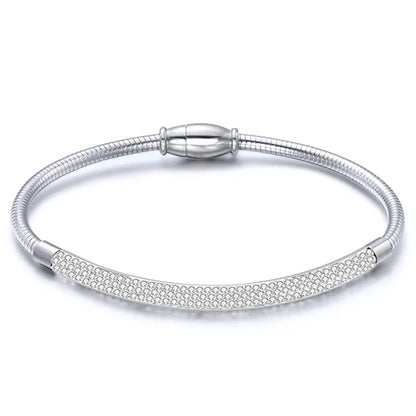 Drop Shipping Fashion Woman Bracelet and Bangles With Magnetic Clasp Women Stainless Steel Bracelet Bangles Jewelry