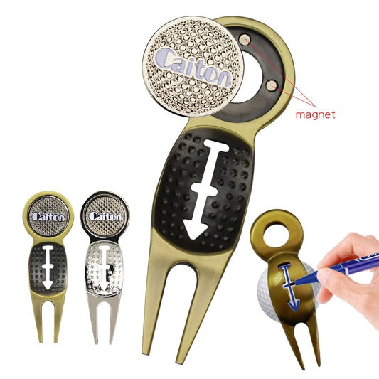 1 Pcs Golf Repair Tool Golf Divot Repair Tool Magnet With Golf Marker Key Chain Liner Clip Drop Shiping