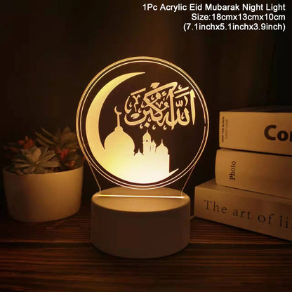Eid Mubarak Moon Star Light Decor Islam Ramadan Decorations for Home 2024 Islamic Muslim Party Ramadan Kareem Eid Al-Adha