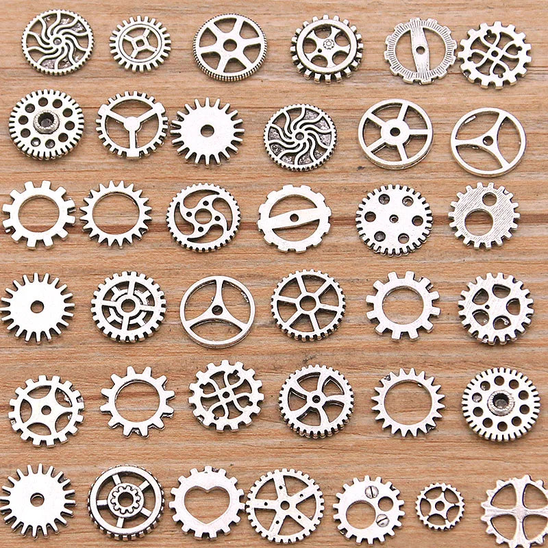 60PCS 10 Color Small Size 8-15mm Mix Alloy Mechanical Steampunk Cogs & Gears Diy Accessories New Oct Drop Ship