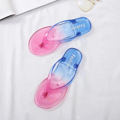 LCIZRONG Cartoon 13 Styles Women Jelly Flip Flops 36-41 Size Beach Flat Slippers Fashion Fruit Transparent Animal Creative Shoes