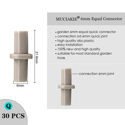 MUCIAKIE Sprinkler Irrigation 1/4 Inch Barb Tee Single Double Barb Barbed Water Pipe Connectors for 4/7mm Hose Garden Fitting