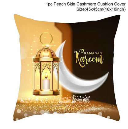 EID Mubarak Cushion Cover Ramadan Decoration for Home Ramadan Kareem Mubarak Muslim Islamic Party Supplies EID Pillowcase