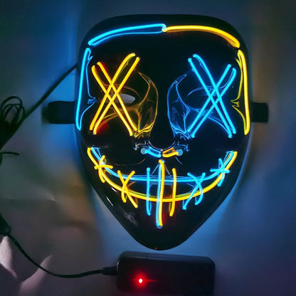 2022 Halloween Mask LED Light Up Mask Scary Mask for Festival Cosplay Halloween Costume Masquerade Parties,Carnival