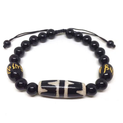 Tibet Dzi Beads Bracelet Natural Stone 9 Eyes and 3 Eyes Beads Fengshui Beads Bracelet