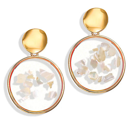 17KM New Vintage Earrings 2022 Geometric Shell Earrings for Women Girl BOHO Resin Drop Earrings Brincos Fashion Tortoise Jewelry