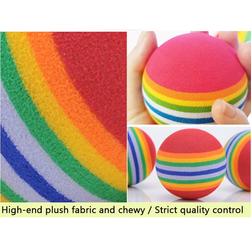 2pcs/Pack Diameter 63mm Big Golf Balls Cat Dog Puppy Pets Chew Ball Golf Practice Soft Rainbow Toys New Tennis Balls 9g/Pcs Golf