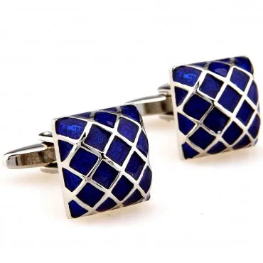 Blue Color Enamel Cufflink Cuff Link