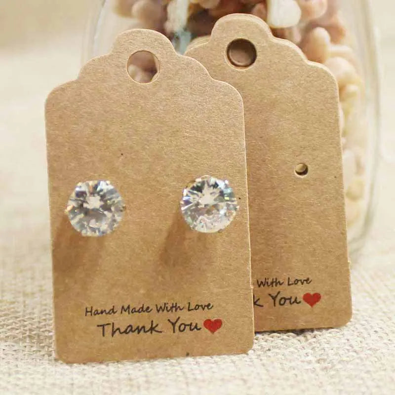 Mulit Size DIY Handmade  Jewelry Earring Packing Card Cute Stud/Drop Earring Display Card 100pcs Per Lot