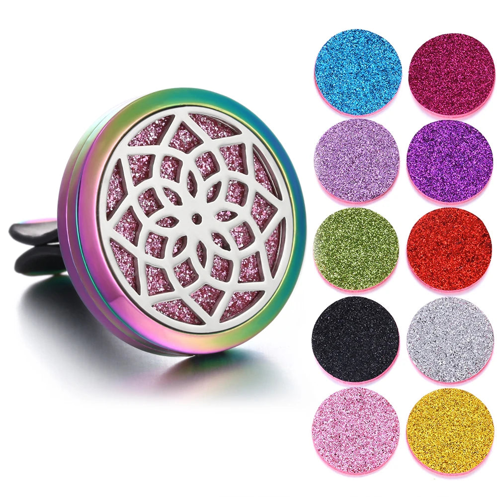 New Aromatherapy Jewelry Car Perfume Air Freshener Car Clip Tree of Life Aroma Essential Oil Diffuser Necklace Locket Pendants