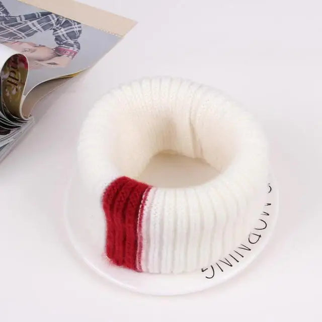VISROVER Girls Boys Knitted Lic Scarf Baby Kids Snood Ring Infinity Cashmere Scarfs Loop Neck Circle Warm Scarves Neckerchief