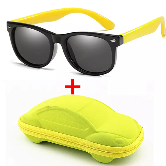 WarBlade Children Polarized Sunglasses Boys Girl Baby Silicone Safety Kids Sun Glasses 100% UV400 Eyewear Child Oculos With Case
