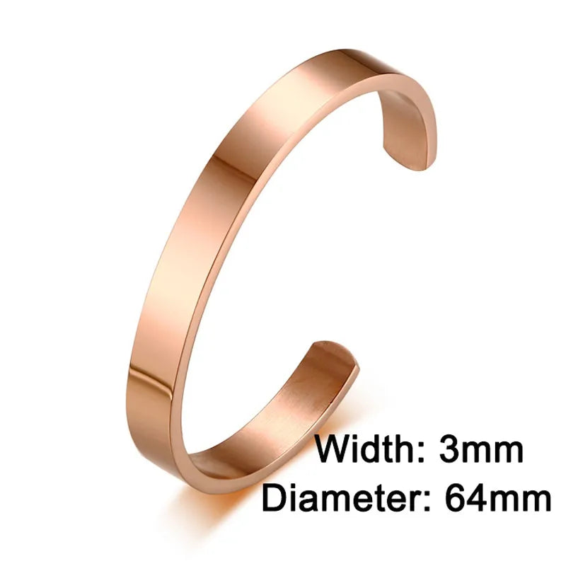 ZORCVENS Women and Men 8mm Width Surface Bracelet Bangle Stainless Steel Bracelet Men Silver Color/Gold/Black/Rose Gold 4 Color