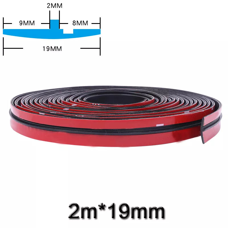 2M Car Roof Protector Noise Insulation Trim Door Weatherstrip Front Rear Windshield Edge Sealing Strips Sticker Car Accessories