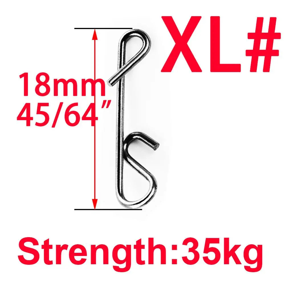 50pcs/Box Fishing Line Wire Connector Braid Knotless Connectors Fishing Barrel Swivel Accessory Fish Tackle Hook Lure Pin Tool