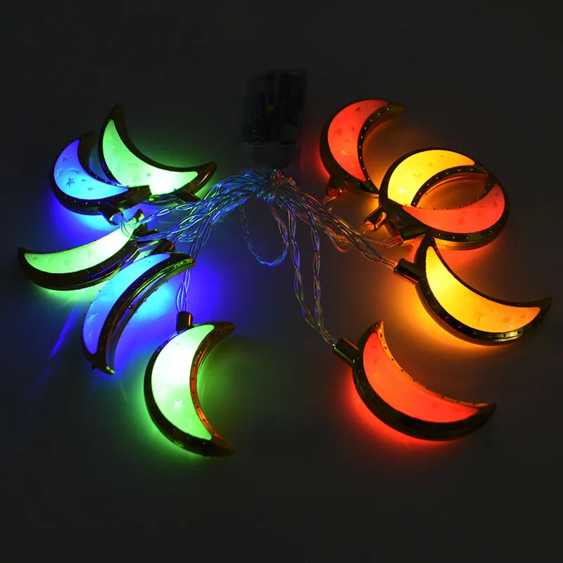Ramadan Decoration Plastic Lantern Led String Lights Ramadan Kareem Decor Eid Mubarak Al-Fitr Eid Festival Party Supplies