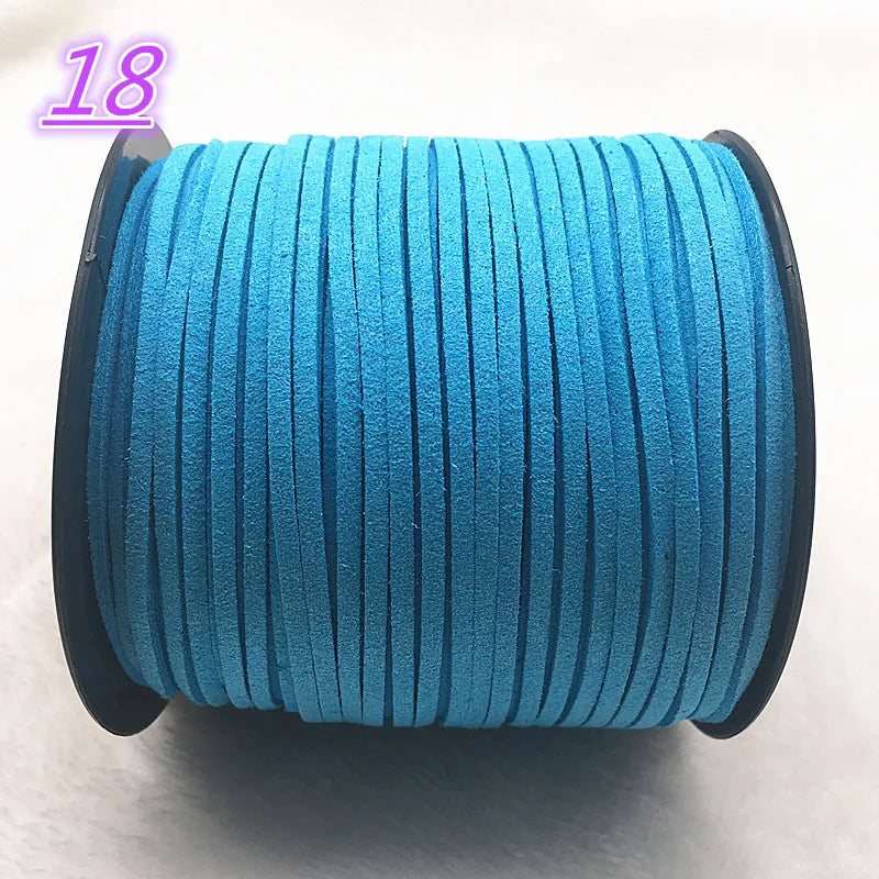 NEW 5yards/Lot 3mm Double Sided Suede Braided Cord Korean Velvet Leather Handmade Beading Bracelet Jewelry String